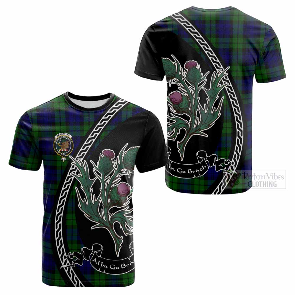 Bannatyne Family Crest Tartan Cotton T-shirt Alba Thistle Inspired - Tartan Vibes Clothing