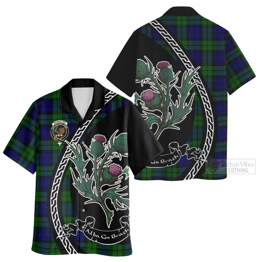 Bannatyne Family Crest Tartan Hawaiian Shirt Alba Thistle Inspired - Tartan Vibes Clothing