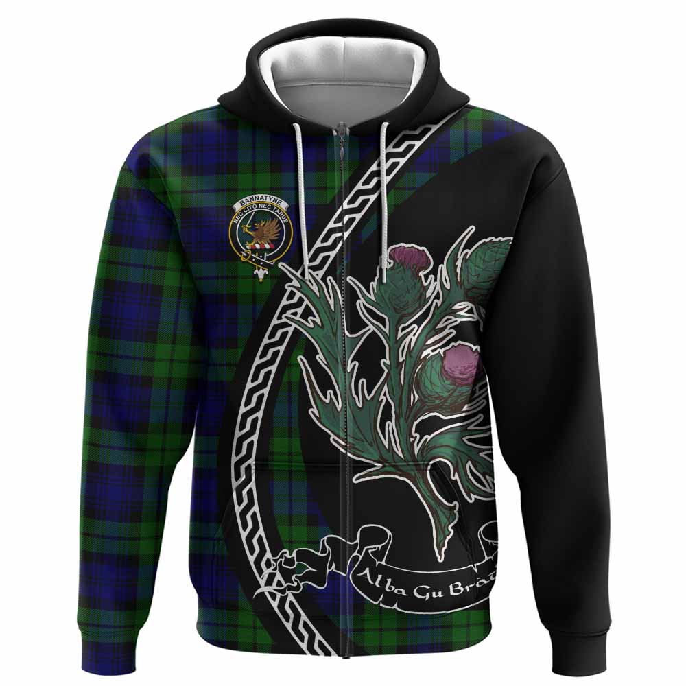 Bannatyne Family Crest Tartan Hoodie Alba Thistle Inspired - Tartan Vibes Clothing