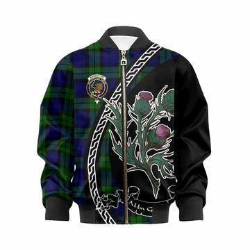 Bannatyne Family Crest Tartan Kid Bomber Jacket Alba Thistle Inspired - Tartan Vibes Clothing