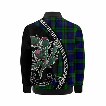 Bannatyne Family Crest Tartan Kid Bomber Jacket Alba Thistle Inspired - Tartan Vibes Clothing