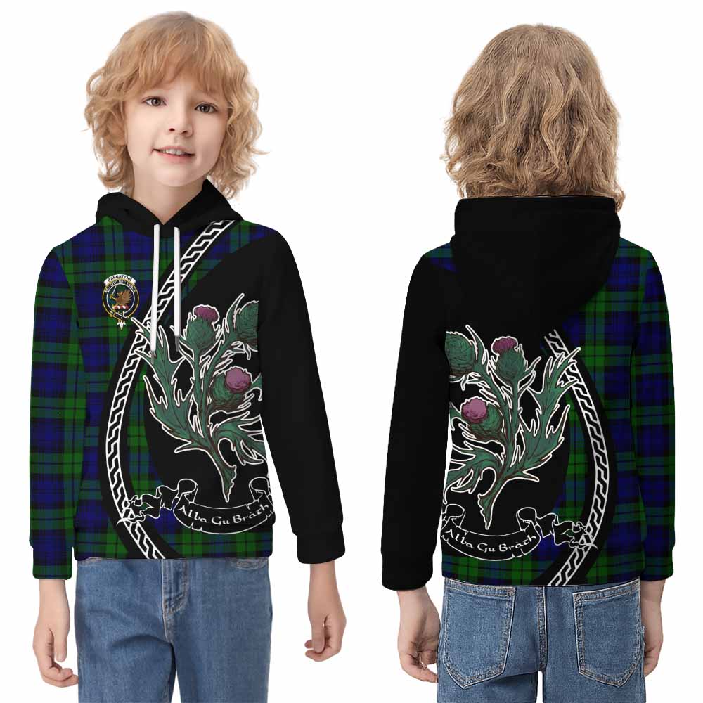 Bannatyne Family Crest Tartan Kid Hoodie Alba Thistle Inspired - Tartan Vibes Clothing
