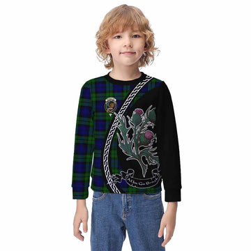 Bannatyne Family Crest Tartan Kid Knitted Sweatshirt Alba Thistle Inspired - Tartan Vibes Clothing