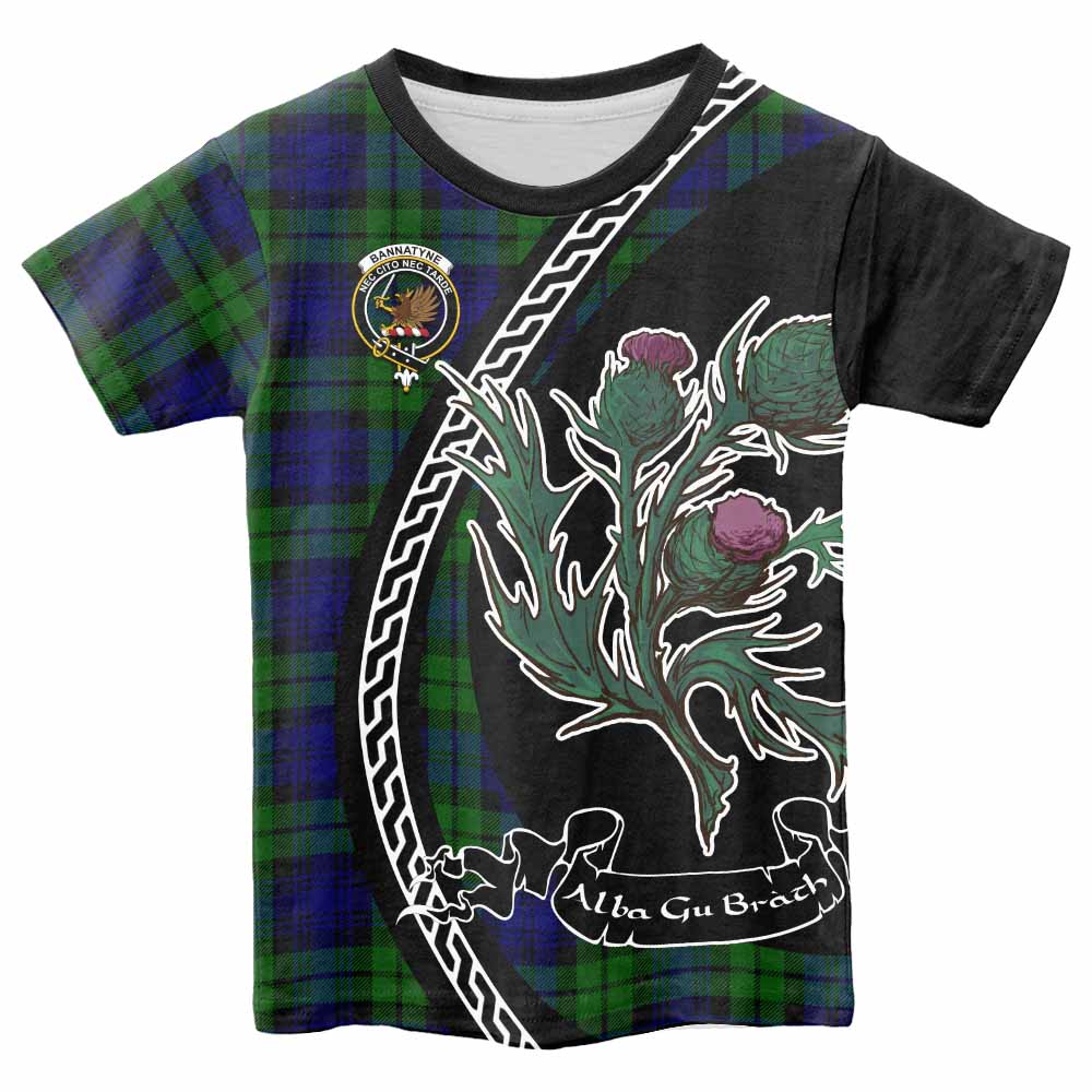 Bannatyne Family Crest Tartan Kid T-shirt Alba Thistle Inspired - Tartan Vibes Clothing
