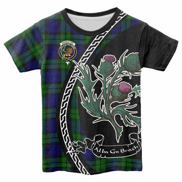 Bannatyne Family Crest Tartan Kid T-shirt Alba Thistle Inspired - Tartan Vibes Clothing