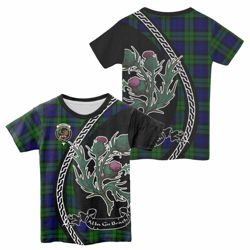 Bannatyne Family Crest Tartan Kid T-shirt Alba Thistle Inspired - Tartan Vibes Clothing