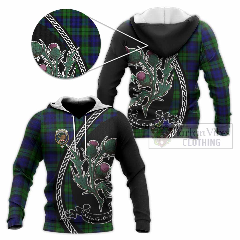 Bannatyne Family Crest Tartan Knitted Hoodie Alba Thistle Inspired - Tartan Vibes Clothing