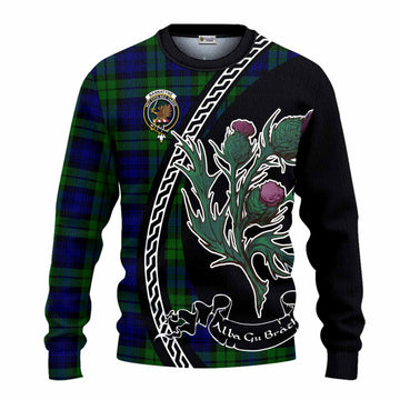 Bannatyne Family Crest Tartan Knitted Sweater Alba Thistle Inspired - Tartan Vibes Clothing
