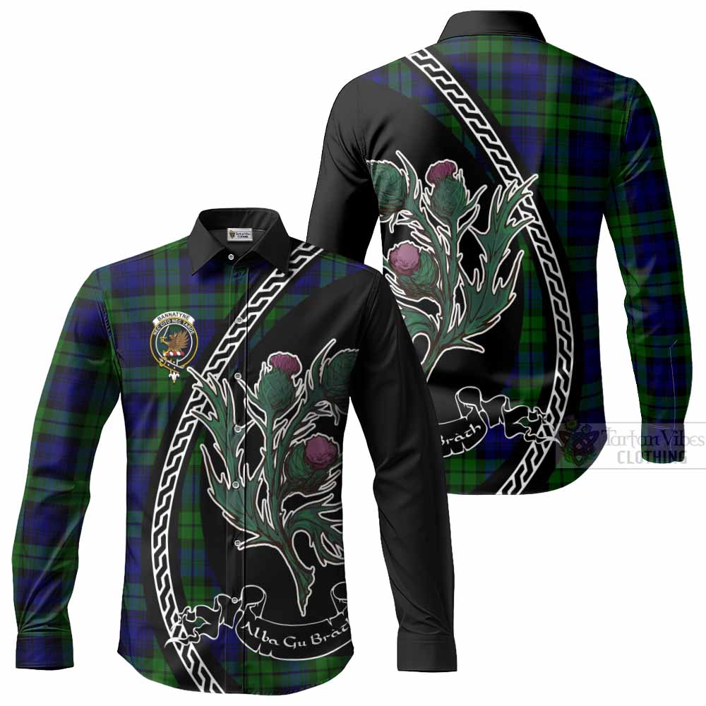 Bannatyne Family Crest Tartan Long Sleeve Button Shirts Alba Thistle Inspired - Tartan Vibes Clothing