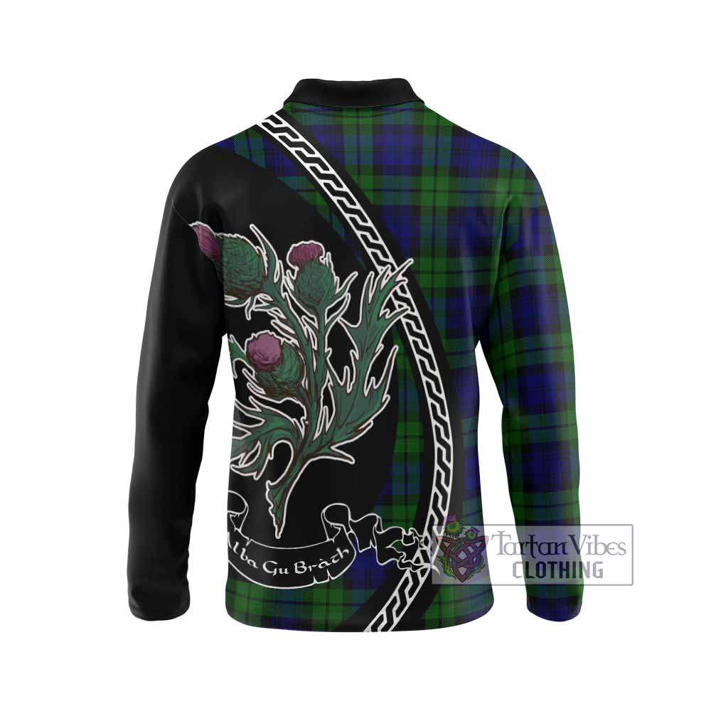 Bannatyne Family Crest Tartan Long Sleeve Polo Shirt Alba Thistle Inspired - Tartan Vibes Clothing