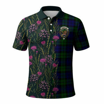 Bannatyne Family Crest Tartan Polo Shirt Scottish Thistle Flower Pattern Half Style - Tartan Vibes Clothing