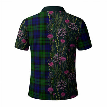 Bannatyne Family Crest Tartan Polo Shirt Scottish Thistle Flower Pattern Half Style - Tartan Vibes Clothing