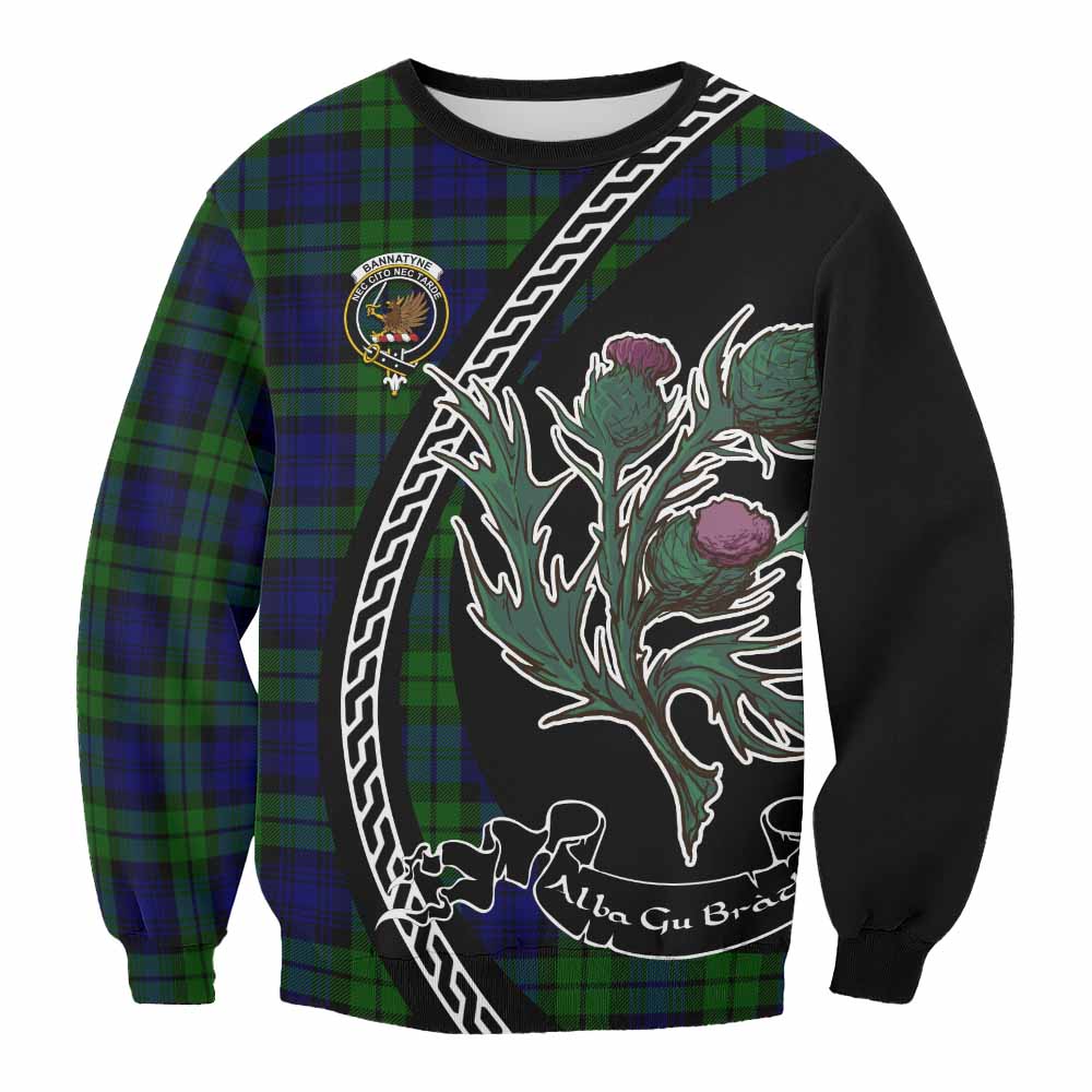 Bannatyne Family Crest Tartan Sweatshirt Alba Thistle Inspired - Tartan Vibes Clothing