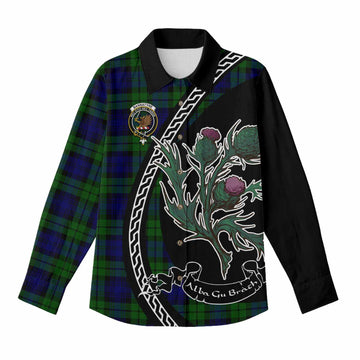Bannatyne Family Crest Tartan Women Casual Shirt Alba Thistle Inspired - Tartan Vibes Clothing