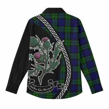 Bannatyne Family Crest Tartan Women Casual Shirt Alba Thistle Inspired - Tartan Vibes Clothing