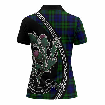 Bannatyne Family Crest Tartan Women Polo Shirt Alba Thistle Inspired - Tartan Vibes Clothing