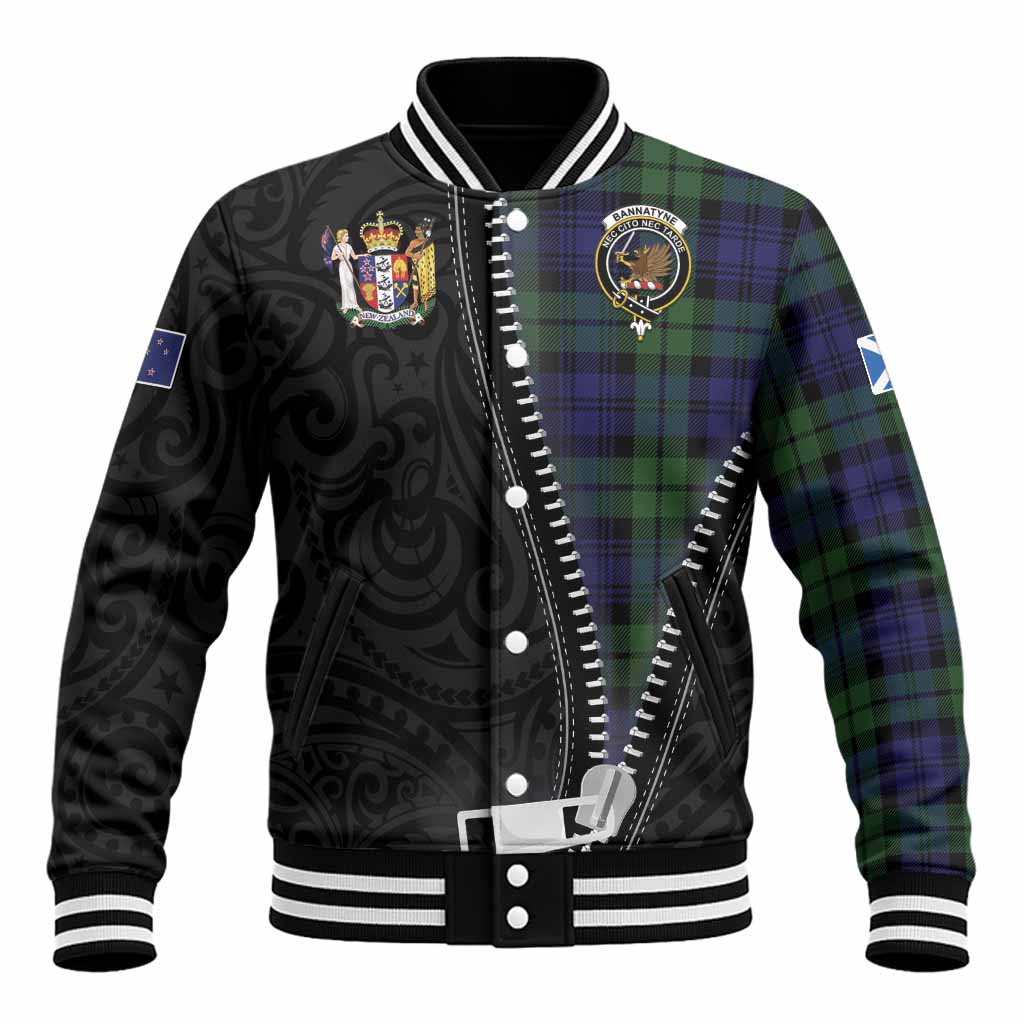 Bannatyne Tartan Baseball Jacket New Zealand Pattern Unique Zipper Stylized