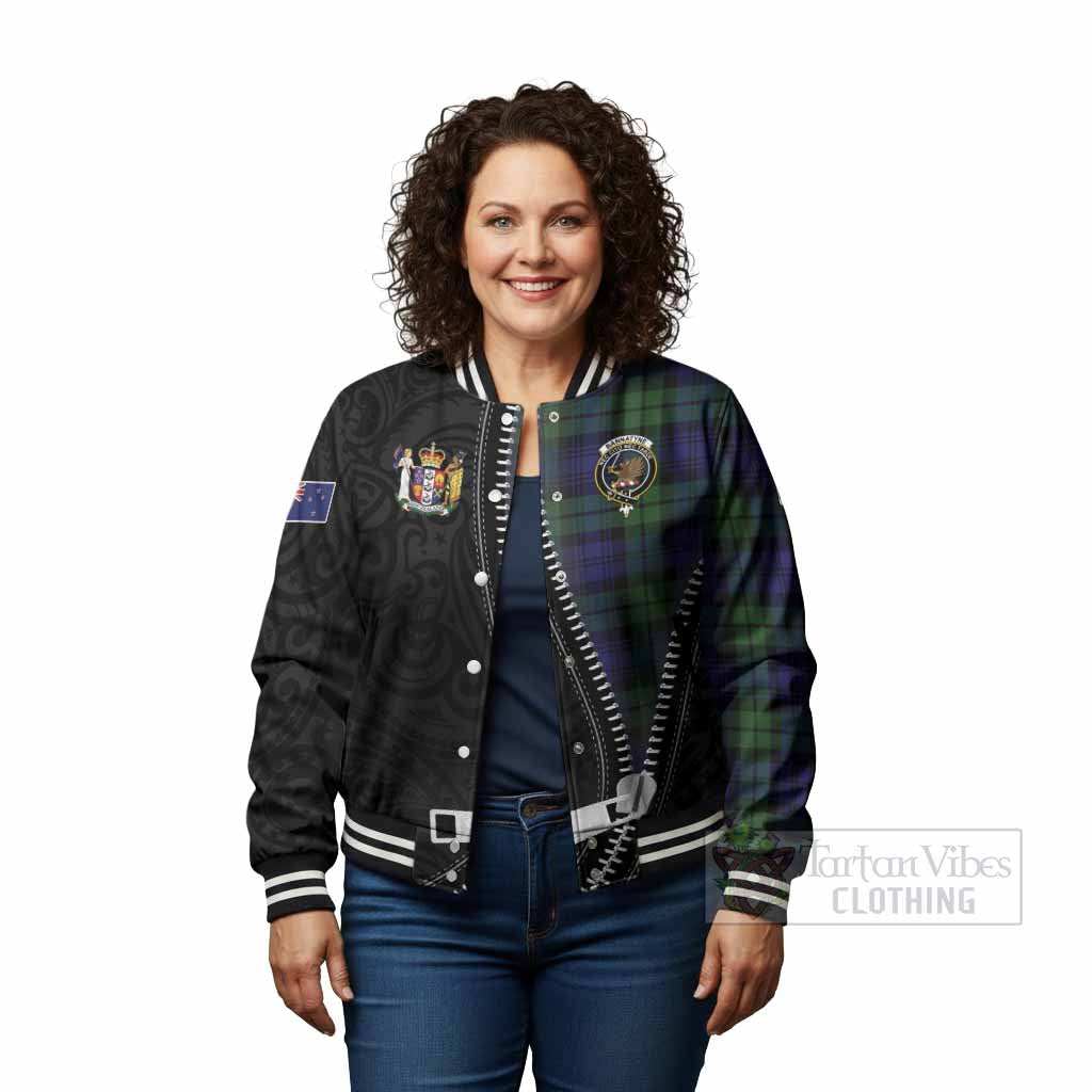 Bannatyne Tartan Baseball Jacket New Zealand Pattern Unique Zipper Stylized
