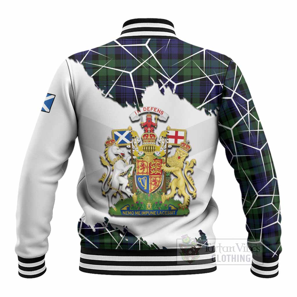 Bannatyne Tartan Baseball Jacket with Family Crest and Lion Rampant Grunge Style