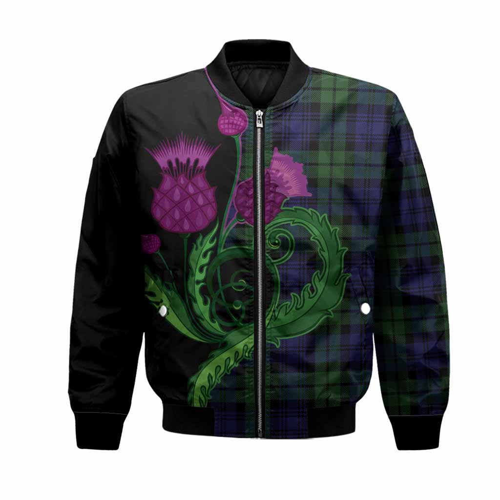 Bannatyne Tartan Bomber Jacket Traditional Scottish Thistle