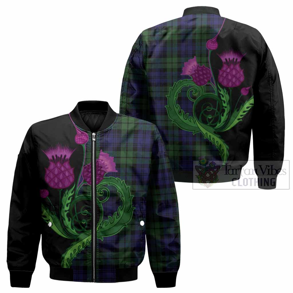 Bannatyne Tartan Bomber Jacket Traditional Scottish Thistle