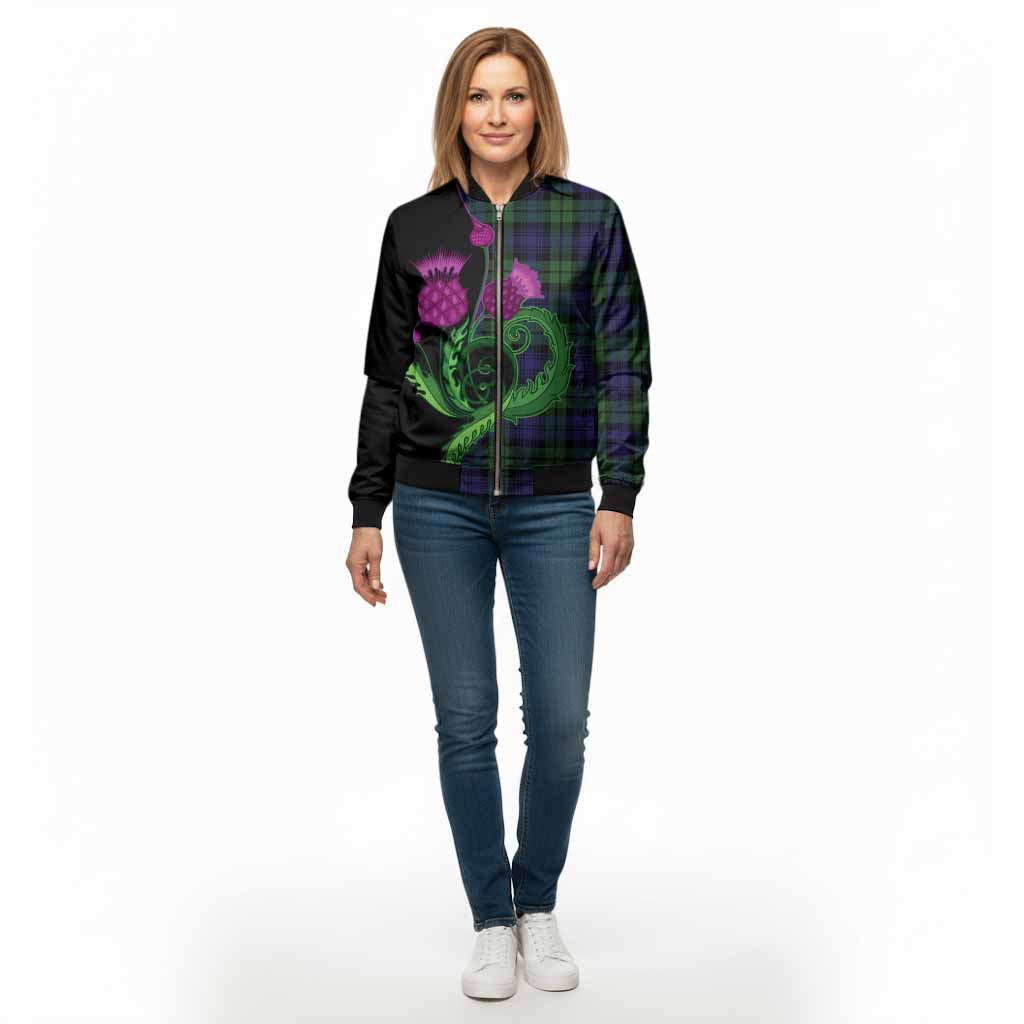 Bannatyne Tartan Bomber Jacket Traditional Scottish Thistle