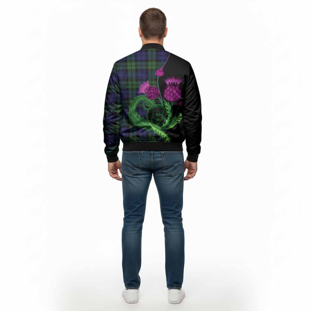Bannatyne Tartan Bomber Jacket Traditional Scottish Thistle