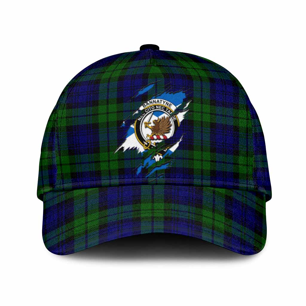 Bannatyne Tartan Classic Cap with Family Crest In Me Style