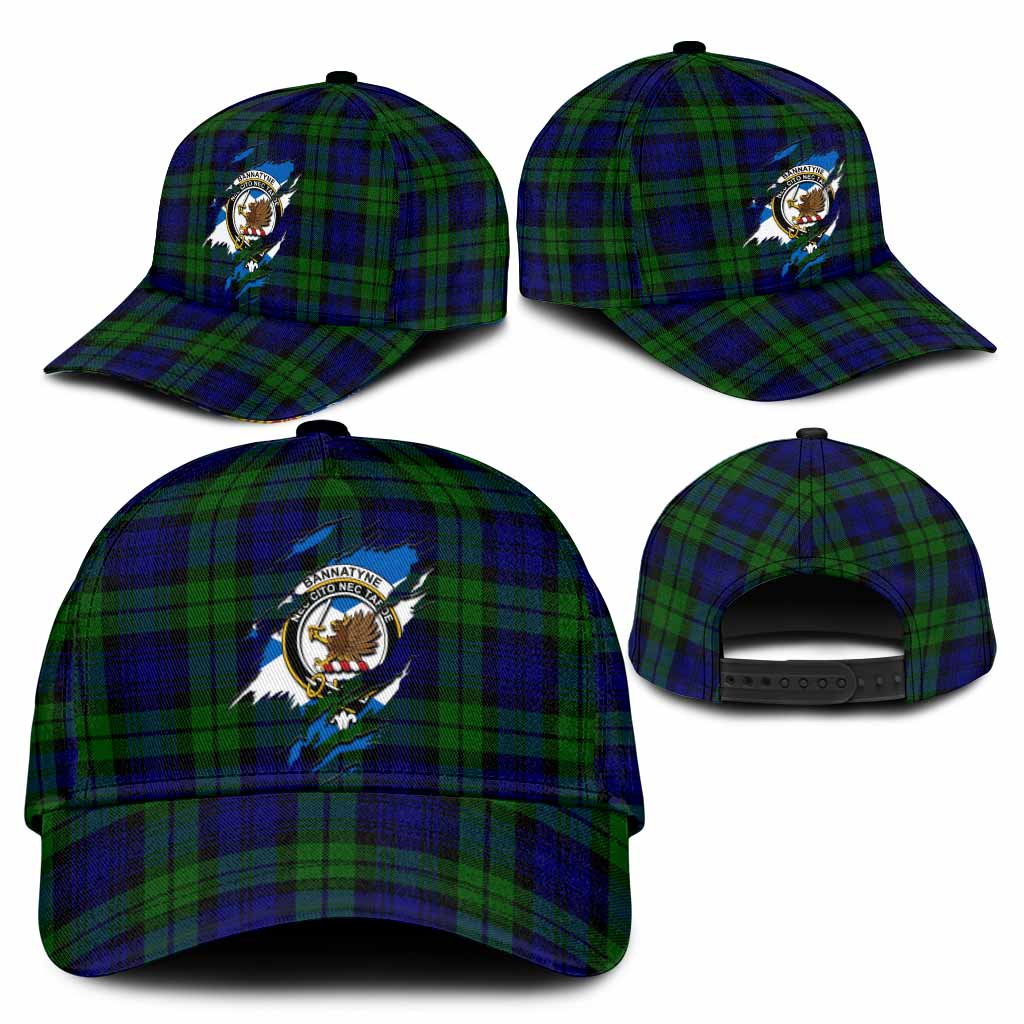 Bannatyne Tartan Classic Cap with Family Crest In Me Style
