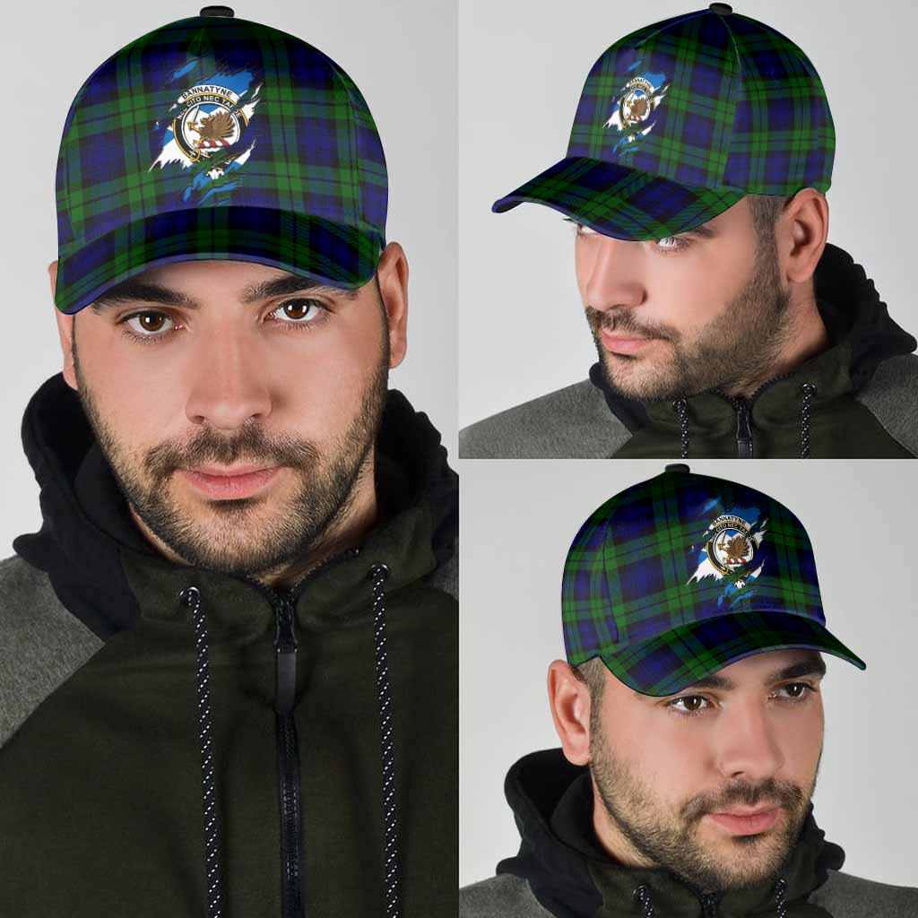 Bannatyne Tartan Classic Cap with Family Crest In Me Style
