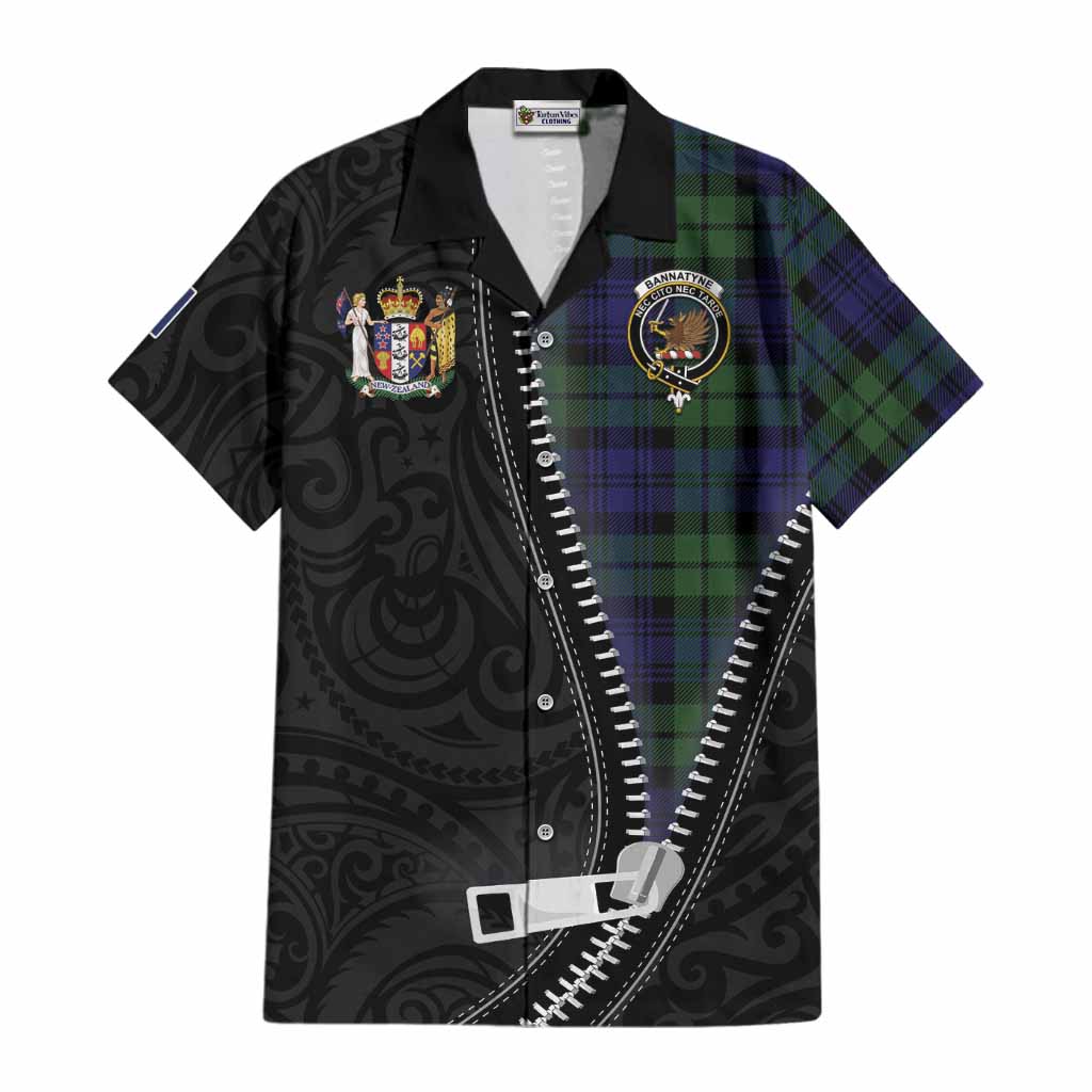 Bannatyne Tartan Cotton Hawaiian Shirt New Zealand Pattern Unique Zipper Stylized