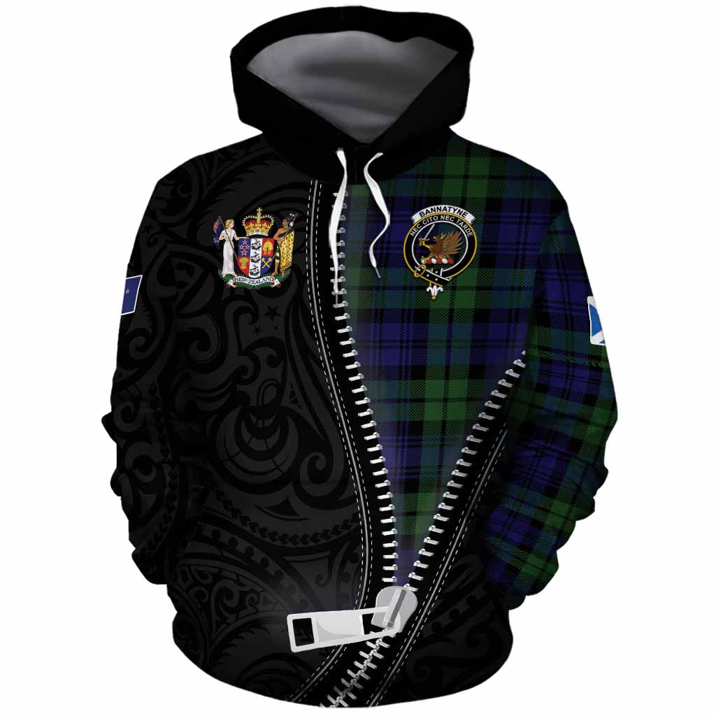 Bannatyne Tartan Cotton Hoodie New Zealand Pattern Unique Zipper Stylized