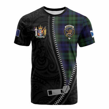 Bannatyne Tartan Cotton T-shirt New Zealand Pattern Unique Zipper Stylized