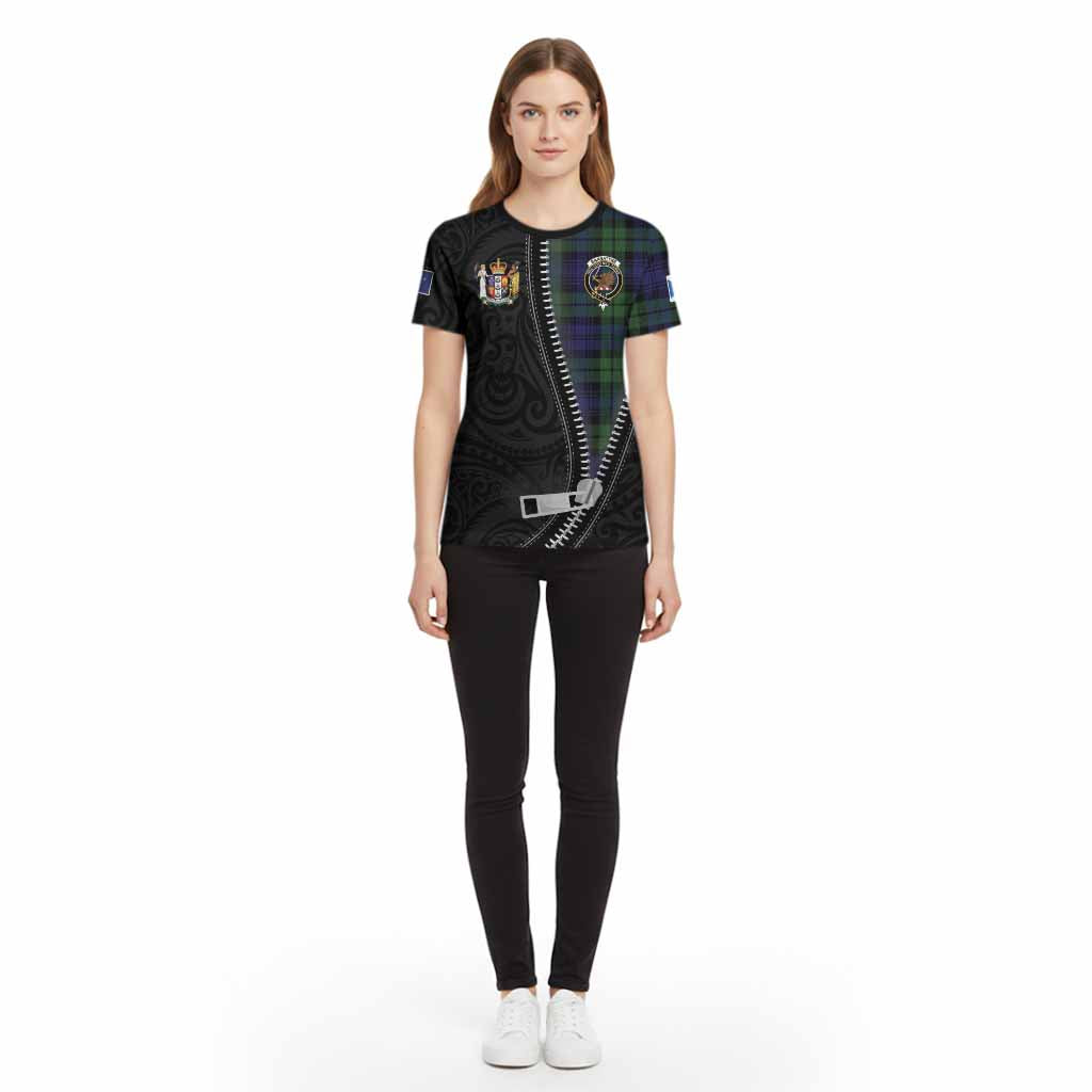 Bannatyne Tartan Cotton T-shirt New Zealand Pattern Unique Zipper Stylized