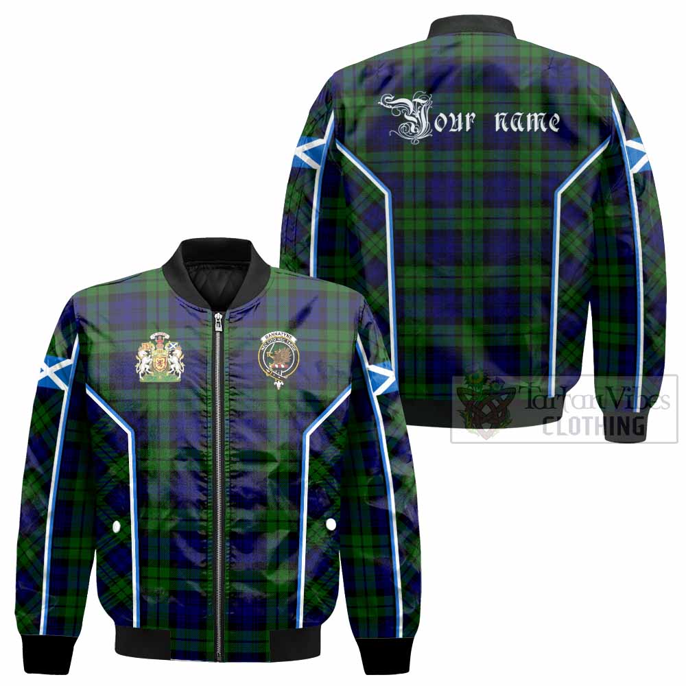 Bannatyne Tartan Crest Bomber Jacket Scotland Coat of Arm Flag Style - Tartan Vibes Clothing