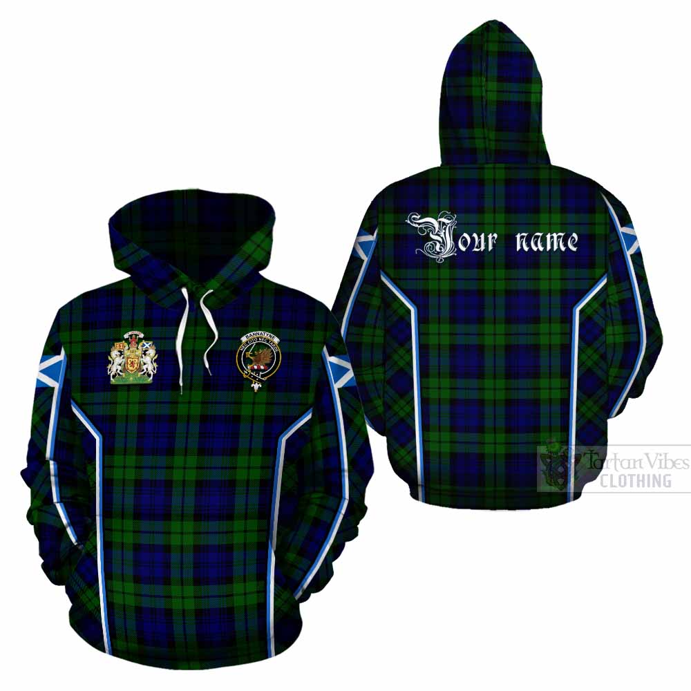 Bannatyne Tartan Crest Cotton Hoodie Scotland Coat of Arm Flag Style - Tartan Vibes Clothing