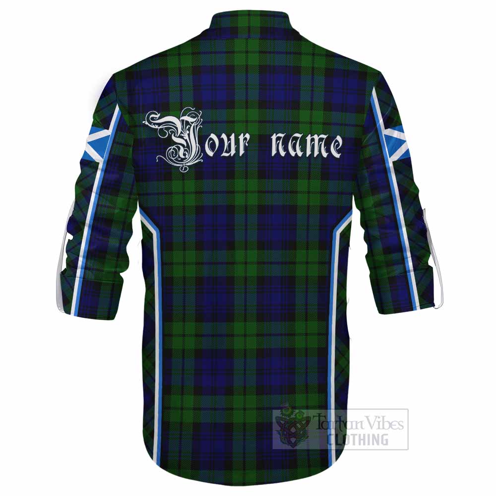 Bannatyne Tartan Crest Ghillie Kilt Shirt Scotland Coat of Arm Flag Style - Tartan Vibes Clothing