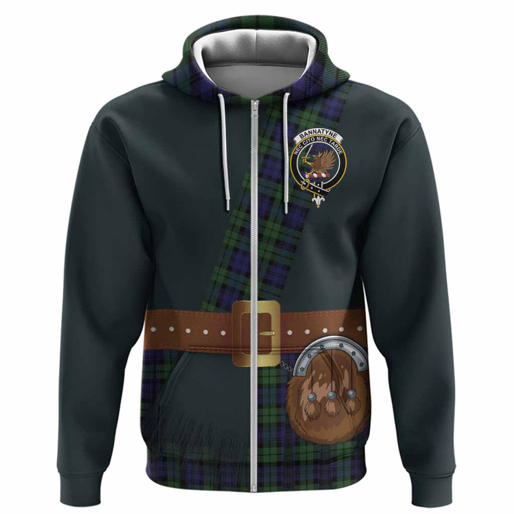 Bannatyne Tartan Crest Hoodie Kilt Costume Style