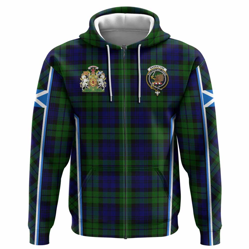 Bannatyne Tartan Crest Hoodie Scotland Coat of Arm Flag Style - Tartan Vibes Clothing