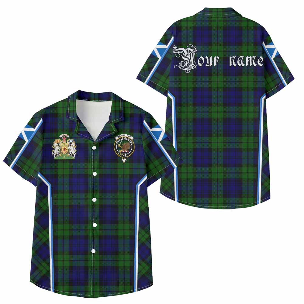 Bannatyne Tartan Crest Kid Hawaiian Shirt Scotland Coat of Arm Flag Style - Tartan Vibes Clothing