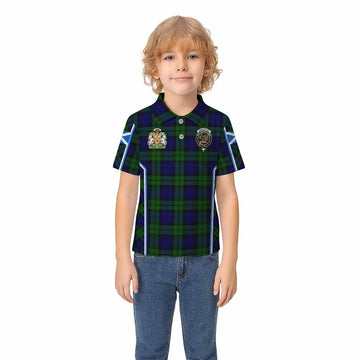 Bannatyne Tartan Crest Kid Polo Shirt Scotland Coat of Arm Flag Style - Tartan Vibes Clothing