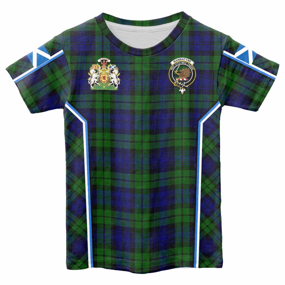 Bannatyne Tartan Crest Kid T-shirt Scotland Coat of Arm Flag Style - Tartan Vibes Clothing