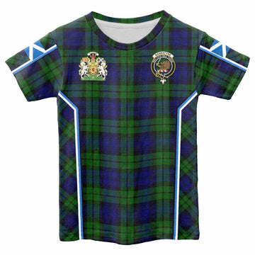 Bannatyne Tartan Crest Kid T-shirt Scotland Coat of Arm Flag Style - Tartan Vibes Clothing