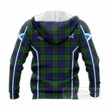 Bannatyne Tartan Crest Knitted Hoodie Scotland Coat of Arm Flag Style - Tartan Vibes Clothing