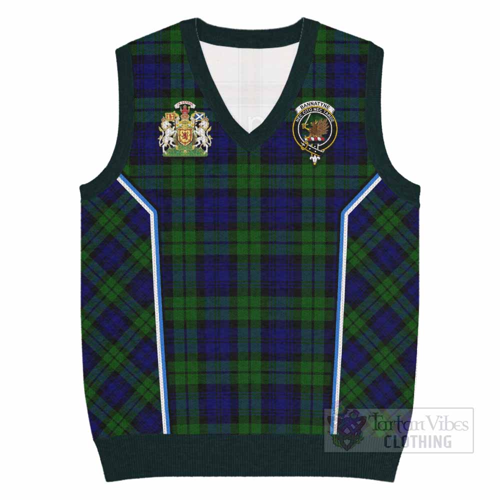 Bannatyne Tartan Crest Knitted V-Neck Vest Scotland Coat of Arm Flag Style - Tartan Vibes Clothing