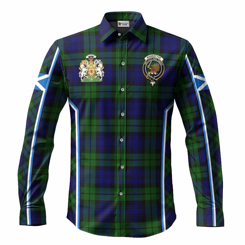 Bannatyne Tartan Crest Long Sleeve Button Shirts Scotland Coat of Arm Flag Style - Tartan Vibes Clothing