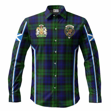 Bannatyne Tartan Crest Long Sleeve Button Shirts Scotland Coat of Arm Flag Style - Tartan Vibes Clothing