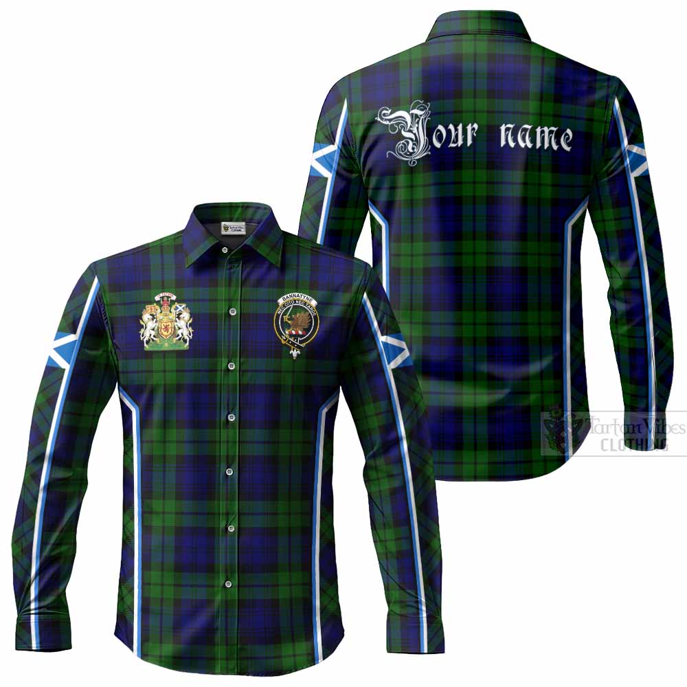 Bannatyne Tartan Crest Long Sleeve Button Shirts Scotland Coat of Arm Flag Style - Tartan Vibes Clothing