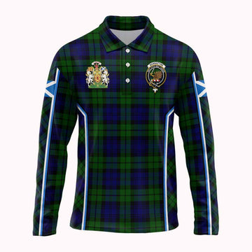 Bannatyne Tartan Crest Long Sleeve Polo Shirt Scotland Coat of Arm Flag Style - Tartan Vibes Clothing