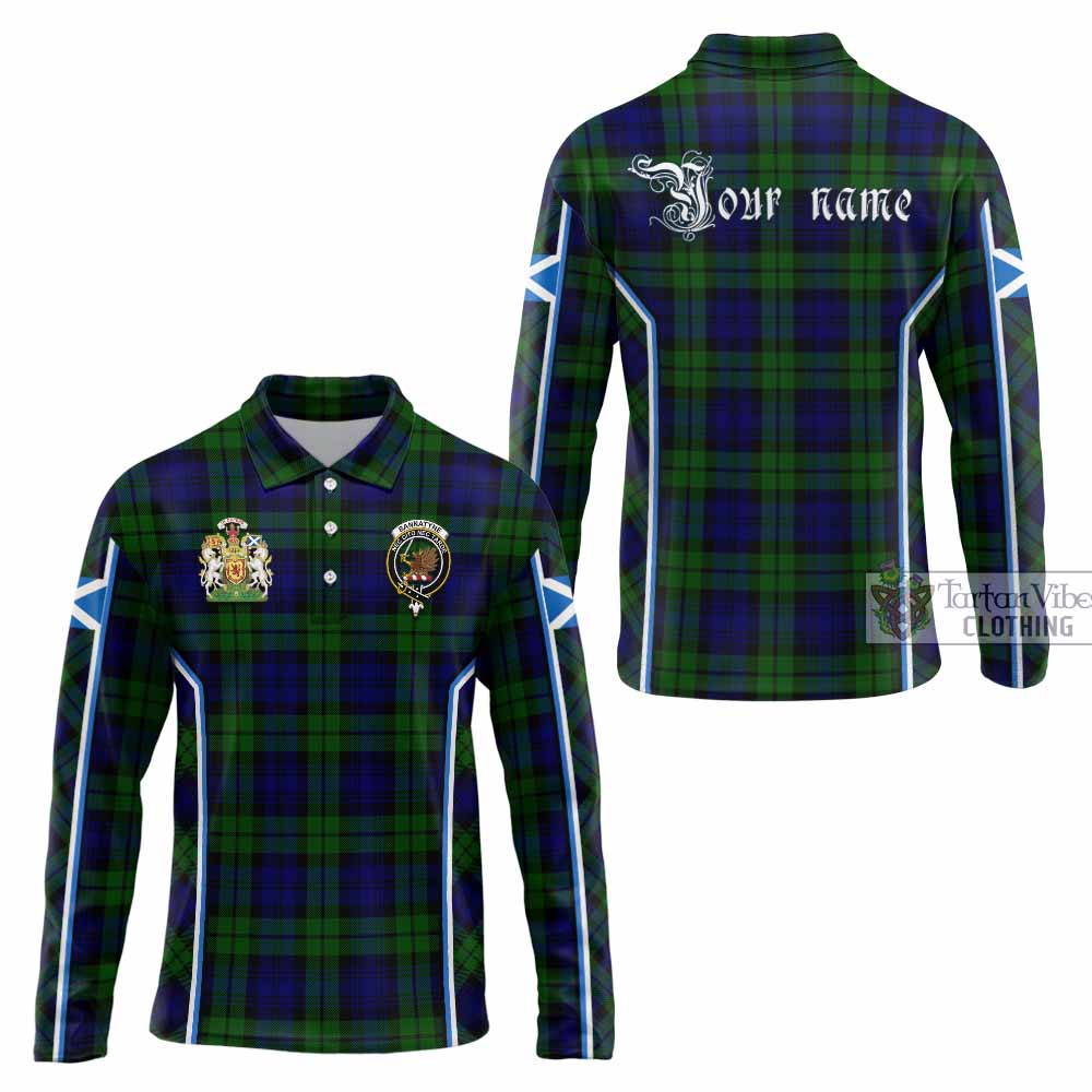 Bannatyne Tartan Crest Long Sleeve Polo Shirt Scotland Coat of Arm Flag Style - Tartan Vibes Clothing